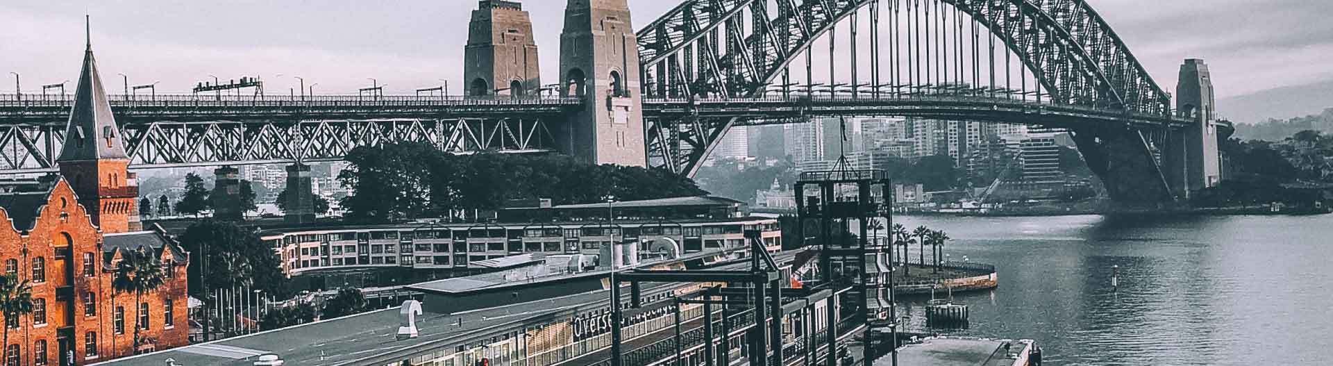 Photo of the harbour bridge and The Rocks, Sydney